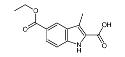 5-(乙氧基羰基)-3-甲基-1H-吲哚-2-羧酸结构式