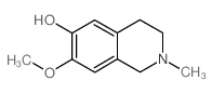 6-Hydroxy-7-methoxy-N-methyl-1,2,3,4-tetrahydro-isochinolin Structure