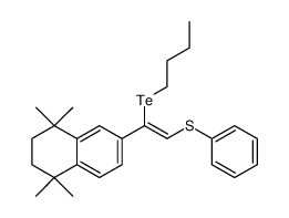 (Z)-1-phenylthio-2-butyltelluro-2-[5,5,8,8-tetramethyl-5,6,7,8-tetrahydro-2-naphthalenyl]ethene结构式