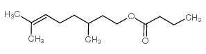 3,7-二甲基-6-辛烯醇丁酸酯结构式