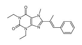 1,3-diethyl-7-methyl-8-[(E)-1-phenylprop-1-en-2-yl]purine-2,6-dione Structure