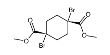 1,4-dibromo-cis-cyclohexane-1,4-dicarboxylic acid dimethyl ester Structure