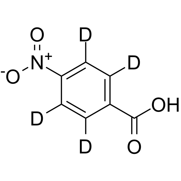 4-硝基苯甲酸-d4结构式