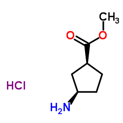 (1S,3R)-3-氨基环戊烷甲酸甲酯盐酸盐结构式