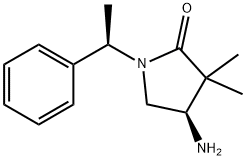 (4R)-4-氨基-3,3-二甲基-1-[(1R)-1-苯基乙基]吡咯烷-2-酮结构式