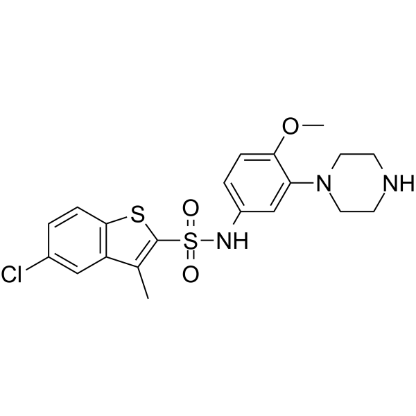 5-氯-N-[4-甲氧基-3-(1-哌嗪基)苯基]-3-甲基苯并[b]噻吩-2-磺胺图片