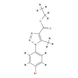 1-(4-溴苯基)-5-甲基-1H-1,2,3-三唑-4-羧酸乙酯结构式