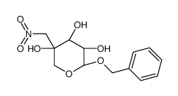 苄基4-C-硝基亚甲基-β-D-阿拉伯吡喃糖苷结构式