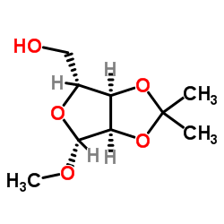 ((3aR,4R,6R,6aR)-6-Methoxy-2,2-dimethyltetrahydrofuro[3,4-d][1,3]dioxol-4-yl)methanol structure