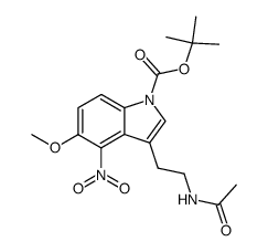 N-[2-(1-tert-butoxycarbonyl-5-methoxy-4-nitro-1H-indol-3-yl)ethyl]acetamide结构式