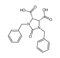 cis-1,3-dibenzyl-2-oxo-4,5-imidazolidinedicarboxylic acid structure