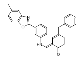 4-benzyl-6-[[3-(5-methyl-1,3-benzoxazol-2-yl)anilino]methylidene]cyclohexa-2,4-dien-1-one结构式