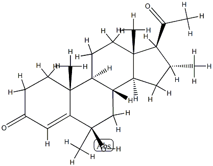 6β-Hydroxy-6α,16α-dimethylpregn-4-ene-3,20-dione结构式