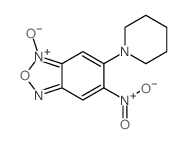 4-nitro-9-oxido-3-(1-piperidyl)-8-oxa-7-aza-9-azoniabicyclo[4.3.0]nona-2,4,6,9-tetraene structure
