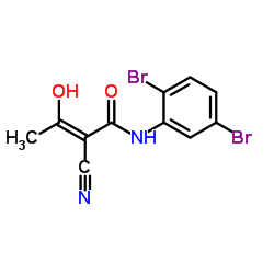 2-氰基-N-(2,5-二溴苯基)-3-羟基-2-丁烯酰胺结构式