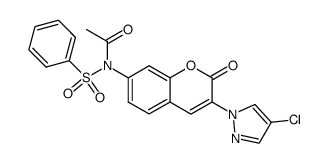 N-benzenesulfonyl-N-[3-(4-chloro-pyrazol-1-yl)-2-oxo-2H-chromen-7-yl]-acetamide结构式