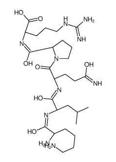 (2S)-2-[[(2S)-1-[(2S)-5-amino-2-[[(2S)-2-[[(2S)-2,6-diaminohexanoyl]amino]-4-methylpentanoyl]amino]-5-oxopentanoyl]pyrrolidine-2-carbonyl]amino]-5-(diaminomethylideneamino)pentanoic acid Structure