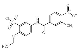 2-Ethoxy-5-(3-methyl-4-nitro-benzoylamino)-benzenesulfonyl chloride Structure