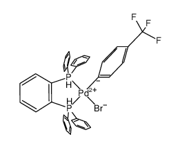 bromo(4-(trifluoromethyl)phenyl)(1,2-bis(diphenylphosphino)benzene)palladium结构式
