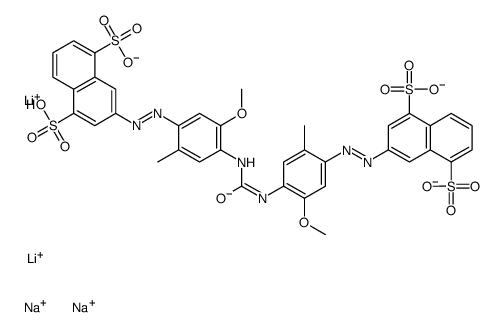 3,3'-[carbonylbis[imino(5-methoxy-2-methyl-p-phenylene)azo]]bis(naphthalene-1,5-disulphonic) acid, lithium sodium salt Structure