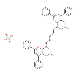 6-methyl-8-[5-(6-methyl-2,4-diphenyl-6,7-dihydro-5H-chromen-8-ylidene) penta-1,3-dienyl]-2,4-diphenyl-6,7-dihydro-5H-chromene perchlorate结构式