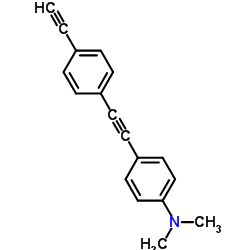 4-((4-乙炔苯基)乙炔)-N,N-二甲基苯胺结构式