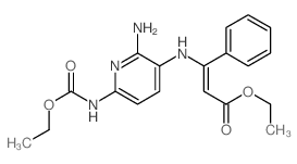 ethyl (E)-3-[[2-amino-6-(ethoxycarbonylamino)pyridin-3-yl]amino]-3-phenyl-prop-2-enoate结构式