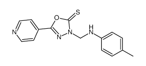 1,3,4-Oxadiazole-2(3H)-thione, 3-(((4-methylphenyl)amino)methyl)-5-(4- pyridinyl)-结构式