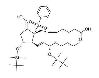 (5Z,13E,8R,11R,12S,15S)-11,15-Bis(tert-butyldimethylsiloxy)-9-(anti-oximino)-8-(phenylsulfonyl)-5,13-prostadienoic acid结构式