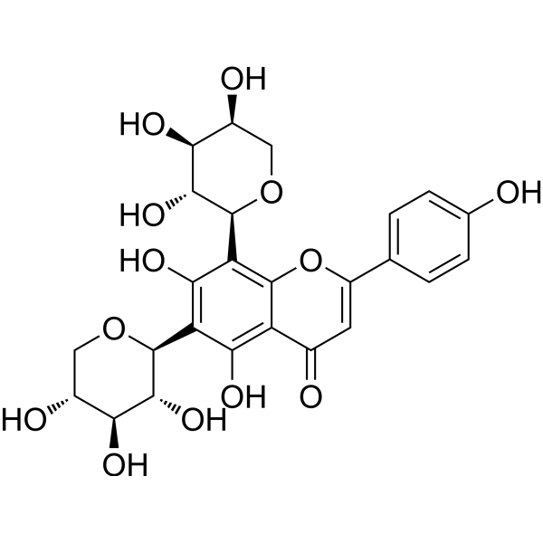 芹菜素-6-C-Β-D-吡喃木糖基-8-C-Α-L-吡喃阿拉伯糖苷结构式