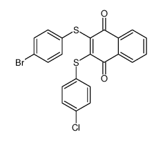 2-(4-bromophenyl)sulfanyl-3-(4-chlorophenyl)sulfanylnaphthalene-1,4-dione结构式