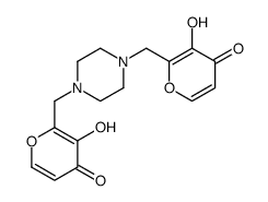 3-hydroxy-2-[[4-[(3-hydroxy-4-oxopyran-2-yl)methyl]piperazin-1-yl]methyl]pyran-4-one Structure