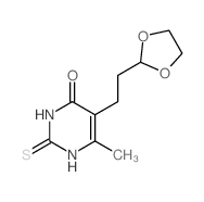 5-[2-(1,3-dioxolan-2-yl)ethyl]-6-methyl-2-sulfanylidene-1H-pyrimidin-4-one结构式