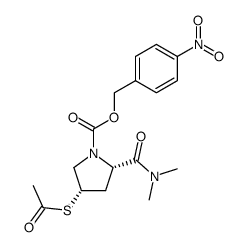 4-Nitrobenzyl (2S,4S)-4-(acetylthio)-2-[(dimethylamino)carbonyl]pyrrolidine-1-carboxylate结构式