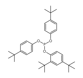 bis(4-tert-butylphenyl)-2,4-di-tert-butylphenyl phosphite Structure