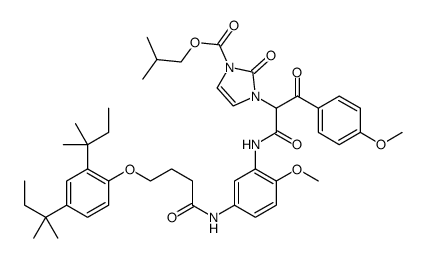 2-methylpropyl 3-[1-[5-[4-[2,4-bis(2-methylbutan-2-yl)phenoxy]butanoylamino]-2-methoxyanilino]-3-(4-methoxyphenyl)-1,3-dioxopropan-2-yl]-2-oxoimidazole-1-carboxylate Structure