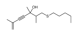 2,3,6-trimethyl-1-pentylsulfanylhept-6-en-4-yn-3-ol Structure