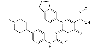 8-(2,3-dihydro-1H-inden-5-yl)-N-methoxy-2-(4-(1-methylpiperidin-4-yl)phenylamino)-5-oxo-5,8-dihydropyrido[2,3-d]pyrimidine-6-carboxamide Structure