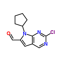 2-氯-7-环戊基-7H-吡咯并[2,3-d]嘧啶-6-甲醛结构式