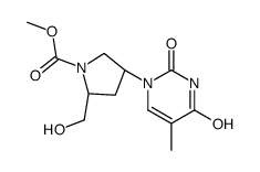 methyl (2R,4R)-2-(hydroxymethyl)-4-(5-methyl-2,4-dioxopyrimidin-1-yl)pyrrolidine-1-carboxylate结构式