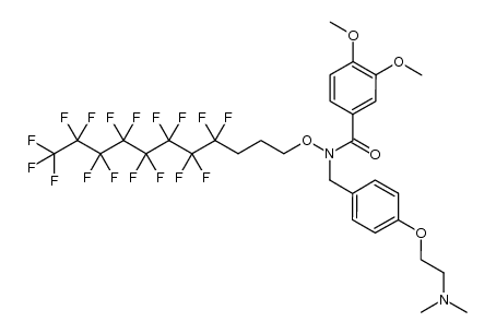 N-(4-(2-(dimethylamino)ethoxy)benzyl)-N-((4,4,5,5,6,6,7,7,8,8,9,9,10,10,11,11,11-heptadecafluoroundecyl)oxy)-3,4-dimethoxybenzamide结构式