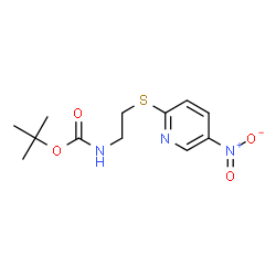 tert-butyl {2-[(5'-nitropyridin-2'-yl)sulfanyl]ethyl}carbamate Structure