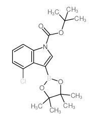 TERT-BUTYL 4-CHLORO-3-(4,4,5,5-TETRAMETHYL-1,3,2-DIOXABOROLAN-2-YL)-1H-INDOLE-1-CARBOXYLATE Structure