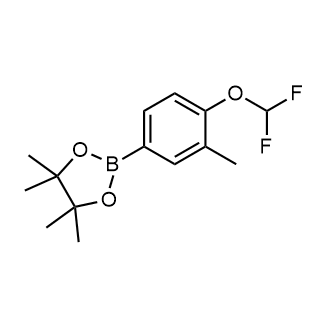 2-(4-(二氟甲氧基)-3-甲基苯基)-4,4,5,5-四甲基-1,3,2-二氧硼烷结构式