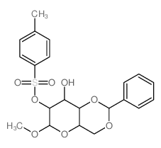 b-D-Glucopyranoside, methyl4,6-O-(phenylmethylene)-, 2-(4-methylbenzenesulfonate) Structure