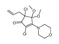 2,5-dichloro-4,4-dimethoxy-3-morpholin-4-yl-5-prop-2-enylcyclopent-2-en-1-one结构式