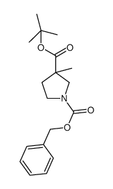 1-benzyl 3-(tert-butyl) 3-methylpyrrolidine-1,3-dicarboxylate结构式