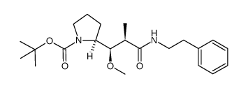 tert-butyl (2S)-2-{(1R,2R)-1-methoxy-2-methyl-3-oxo-3-[(2-phenylethyl)amino]propyl}pyrrolidine-1-carboxylate结构式