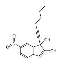 3-(1-Hexynyl)-3-hydroxy-5-nitro-2-indolinone结构式