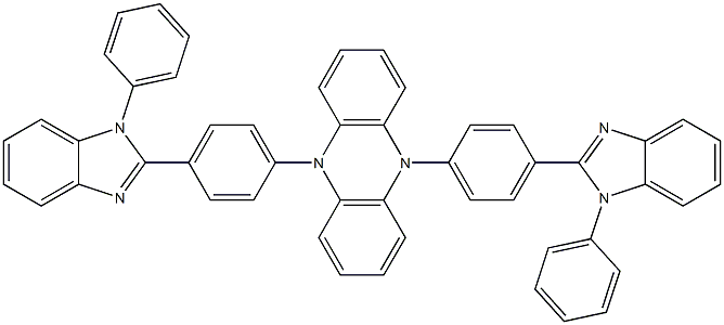 5,10-双(4-(1-苯基-1H-苯并[d]咪唑-2-基)苯基)-5,10-二氢吩嗪结构式